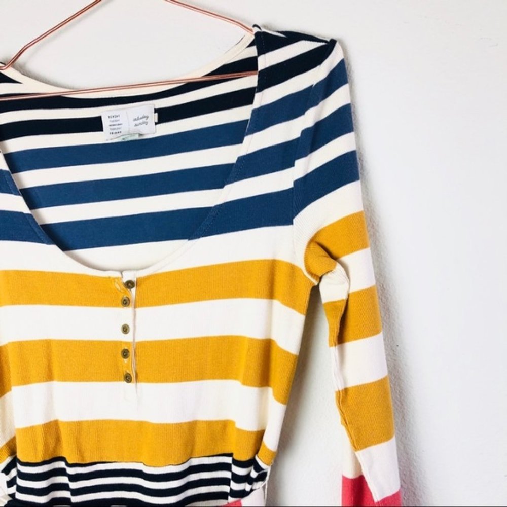Anthropologie Striped Maxi Dress - Yellow, Blue, Red - Picture 7 of 8